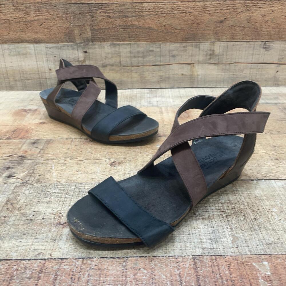 Naot Sandals Womens Size 10 41 Brown Leather Strappy Wedge Comfort Shoes